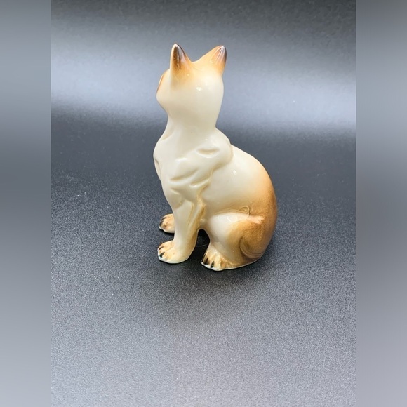 VTG Siamese Cat Kitten Ring Eyed Figurine Mid-Century Taiwan - Picture 2 of 6
